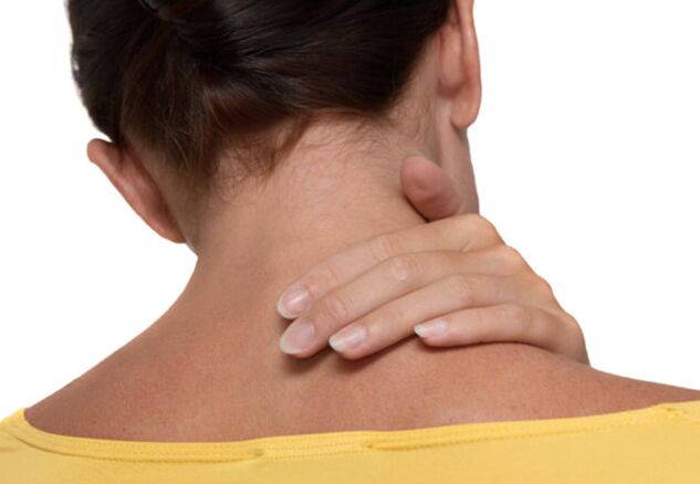 Kesakitan di leher dengan osteochondrosis tulang belakang serviks
